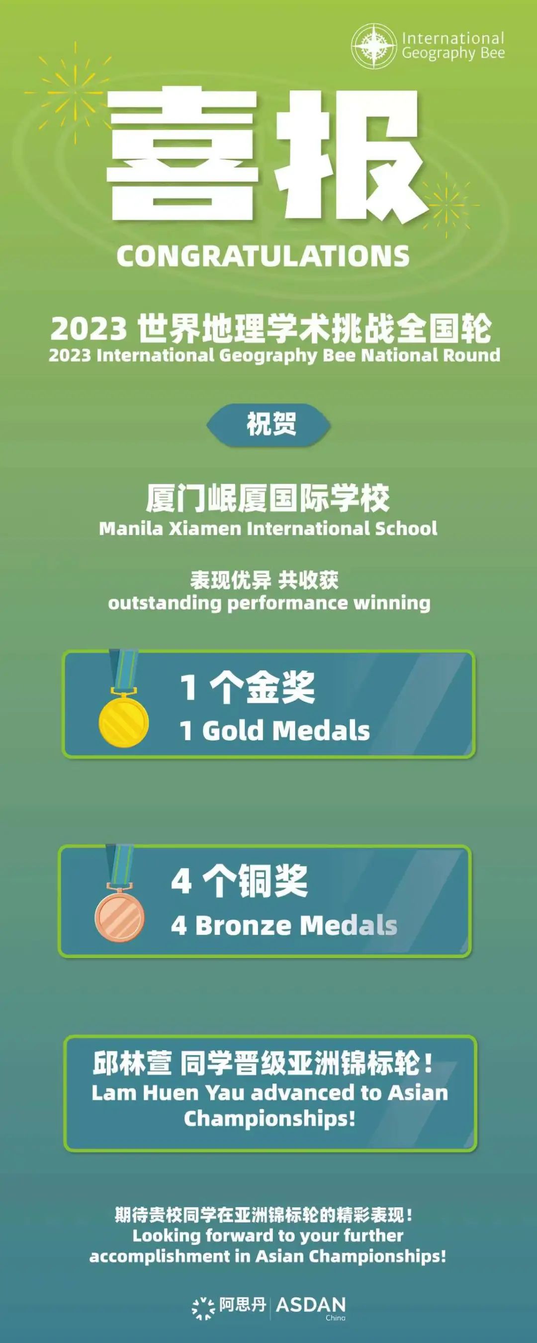 廈門岷廈國際學校:Congratulations to MXIS Egret student Levana!