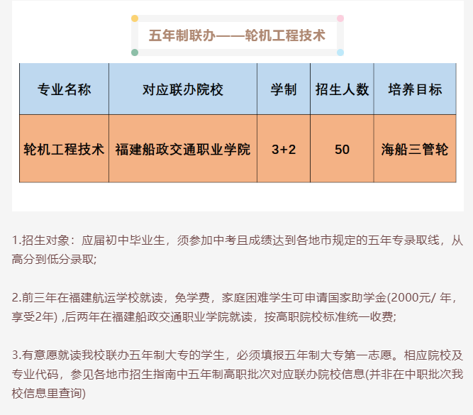 <a href=http://www.tjsxht.com/school-384/ target=_blank class=infotextkey>福建航運學校</a>2022年五年制聯辦招生計劃