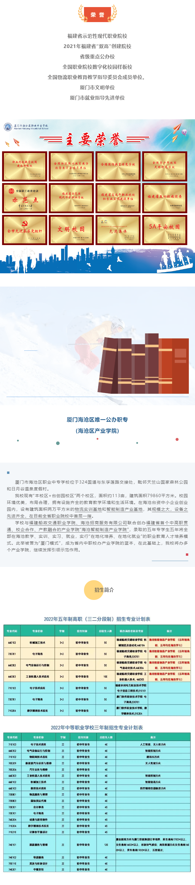 廈門市海滄區職校2022年招生簡章