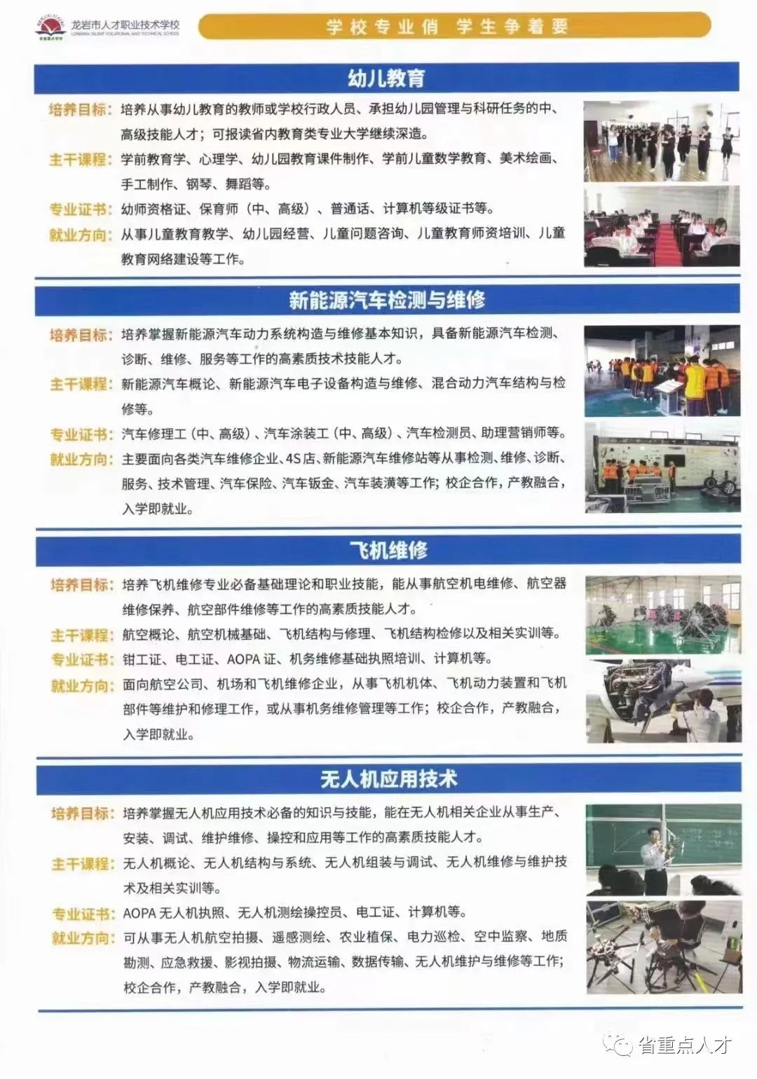 龍巖市人才職業(yè)技術(shù)學校2023年招生簡章