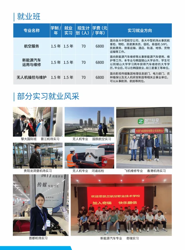 三明市思凱蘭航空職業技術學校2024年招生簡章