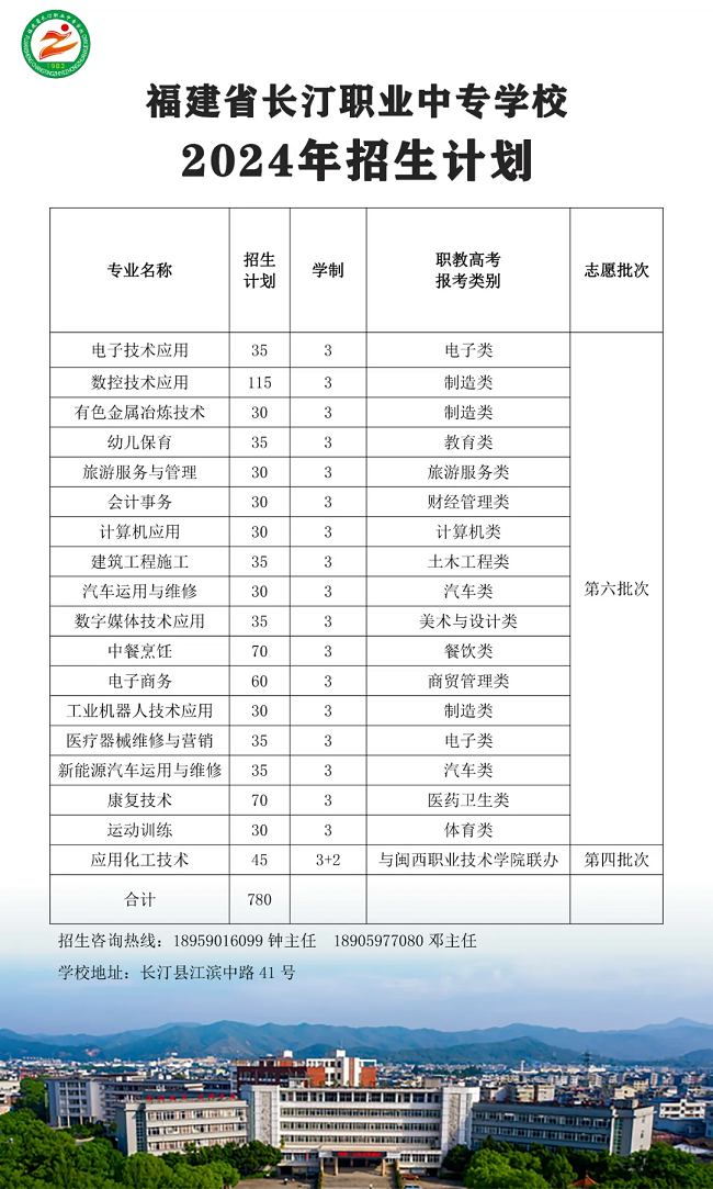 長汀職業中專學校2024年招生簡章